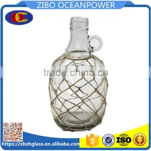 Handmade Clear Glass Vase With Handle thumbnail-1