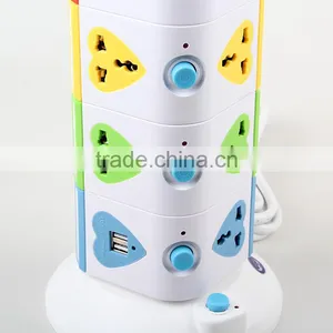 Wholesale Hot Sell Useful Rotatable Four Layers uk Plug Scoket Usb Power Charge Outlet Usb Scoket thumbnail-3