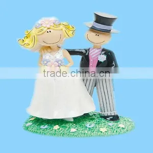 Funny Comical Bride Bridegroom Figurine Cake Topper Wedding thumbnail-1