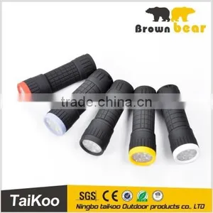 Mini Multicolor 14 Led Rubber Flashlight With 3aaa Battery thumbnail-1