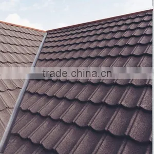 Stone Coated Metal Roof Tile1170*420*0.4mm Purple/wine Red/green/black Roof Tile for Prefab Houses thumbnail-1