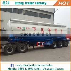Tri-axle Volume Optional Dry Bulk Cement Transport Tank Truck Trailer Cement Bulk Trailers for Sale thumbnail-1
