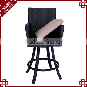 High Quality Modern Cheap Resin Wicker Woven Used Bar Stools thumbnail-5