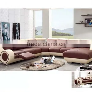 Bisini Heated Corner Leather Sofa With Recliner, Recliner Sofa Furniture thumbnail-1