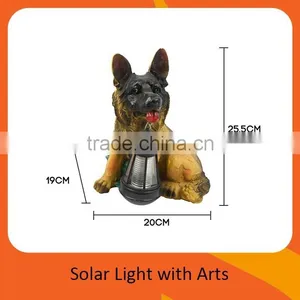 Solar Powered Polyresin Animal Dog Shaped Garden Lantern With Bright White LED Lights thumbnail-2