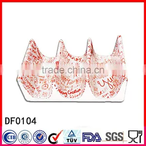 High Quality Fine Porcelain Kitchen Craft Ceramic 3 Slice Toast Rack thumbnail-1