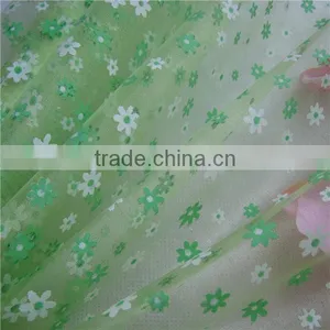 OG002 Hotsale Flower Printed Organza Fabric thumbnail-2