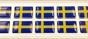 Sweden Swedish Flag Domed Mini/Small Decal/Sticker (10 Pack) thumbnail-1