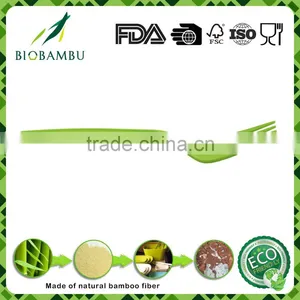 Green Cheap Ecological Eco Bamboo Fiber Fork and Spoon thumbnail-1