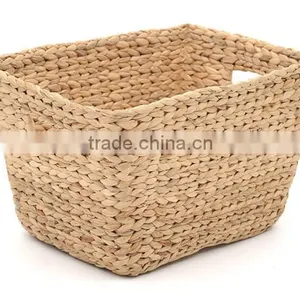 Water Hyacinth Rectangular Laundry Basket With Hole Handle thumbnail-1