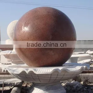 Large Outdoor Sculptures Marble Carving 24" Rotating Granite Sphere Fountain thumbnail-2