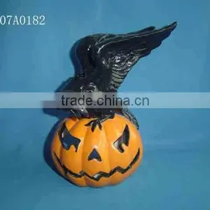 Ceramic Pumpkin Candle Holder/ Halloween Items thumbnail-1