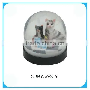 Plastic Cat Animai Snow Globes Musical thumbnail-1