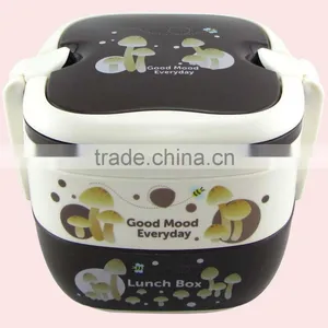 Square Shape Double Layers Plastic Disposable Storage Lunch Box With Lock thumbnail-3