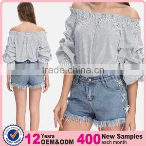 Women Latest off Shoulder Styles Casual Blouse Designs Images thumbnail-1