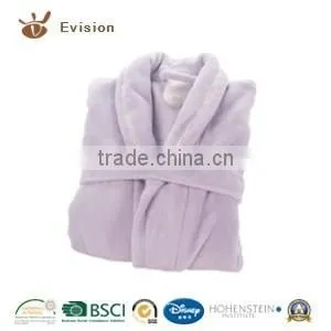 Microfiber Coral Fleece Bathrobe With Piping in Solid Color,women Bath Robes thumbnail-1