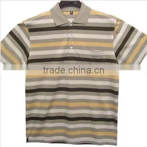 100% Cotton Men's Striped Polo Shirt thumbnail-1