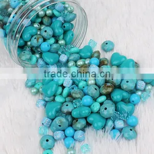Diy Mix Turquoise Acrylic Charms Custom Handmade Plastic Charms for Jewelry Accessories thumbnail-1