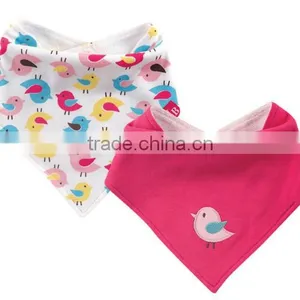 China Cute Baby Gift Applique Cotton Custom Absorbent Dribbler Wholesale Bandana Baby Bibs thumbnail-4