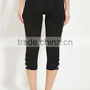 2017 Hot Sale Women Clothing Custom Fashion Blank Cropped Skinny Leggings thumbnail-2