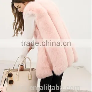 2017 New Faux Fox Fur Vest Coat Sleeveless Thick Warm Solid Regular Fashion Fur Vest For Female Winter Waistcoat Fpc- 466 thumbnail-5