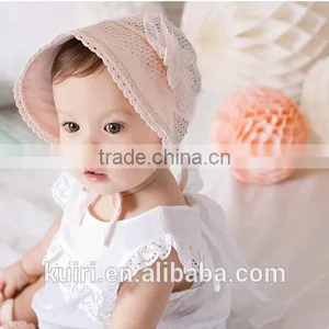 New Baby Lace Bonnet Hat Lacy Baby Girl Bonnet Hat Newborn Lace Ruffled Baby Bonnet thumbnail-3