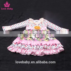 2016 Newest Letter I Love Santa Multi Layered Flower Girl Dress Top With Big Minky Polka Dots Icing Pants Wholesale LBYTZ001-57 thumbnail-5