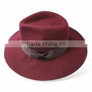 Hot Sell New Design Fashion 100% Wool Fedora Hat thumbnail-1