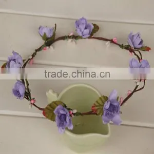 Hunter Multi Flower Bridal Headpiece Floral Halo Floral Head Wreath thumbnail-6