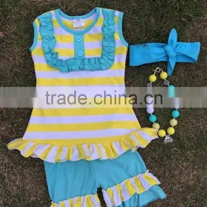 2016 Girls Top Bib Shorts Clothing Girls Summer Outfits Children Boutique Clothes With Accessoreis thumbnail-1