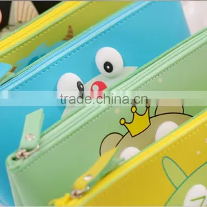 Wholesale Korean Logo Customs Novelty Cute Cartoon PU Pencil Bag Case thumbnail-2