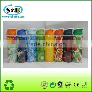 Smart Color Changable Glass Bottle With Silicone Jacket , Borosilicate Glass Drinking Bottle , Glass Camping Bottles thumbnail-1