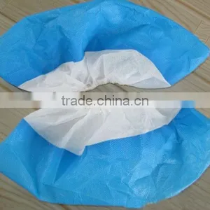 Disposable PP CPE Surgical Waterproof Shoe Cover(white Blue) thumbnail-1