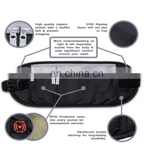 Rfid Blocking Black Ripstop Nylon Travel Waist Phone Pocket thumbnail-4