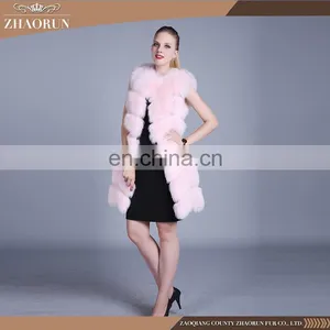 2016 Newest Hot Selling Fox Fur Vest Dyed Real Fox Fur Vest for Woman thumbnail-1