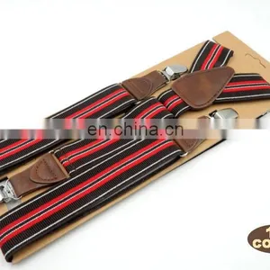 2017 Yiwu Longkang Strong High-end Elastic Striped Ribbons 3 Clips Mens Work Suspenders thumbnail-6