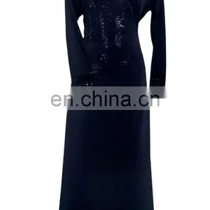 Women's Black Lycra(Stretchable) Diamond Stone Work Islamic Burqa / Casual Daily Wear Islamic Burkha For Women thumbnail-2