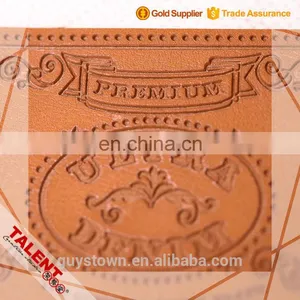 Custom Thin Cow Skin Hot Stamping Embossed Pattern Die Cut Shape Leather Label thumbnail-2