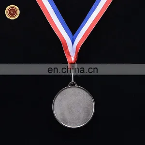 WR Quality Metal Custom Awards Medal Wholesale Silver Plated Medal With Free Ribbon thumbnail-3