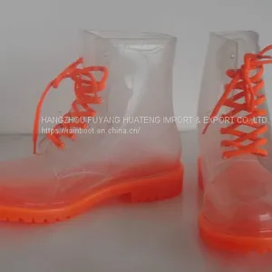 Popular Style Women Shoes,New Fashion Transparent Lady Rain Shoes,Transparent PVC Rain Shoes thumbnail-4