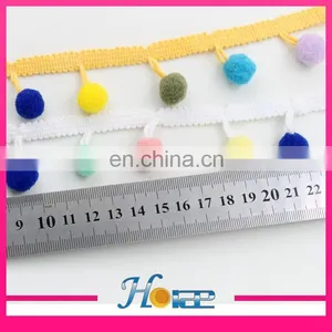 Hea188 Crochet Colorful Cotton Lace Trim Pom Pom Lace Trim for Garment thumbnail-4