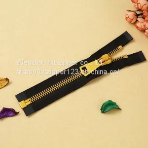 #3 #4 #5 #8 #10 Metal Brass Zipper With Swiss Teeth Open End thumbnail-2