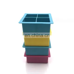 Practical Silicone Ice Cube Box and Mold With Square Shape and 4 Plaid for Cake in Summer thumbnail-3