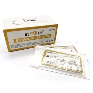Absorbable Surgical Plain Cought Suture With Neddle, ISO CE Fsccertification, USP7/0-USP4 thumbnail-2