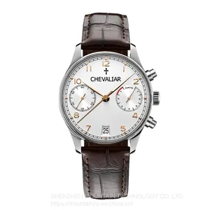 Stainless Steel Fashion Watches Man Chronograph Watch Genuine Leather Gift Watch thumbnail-3