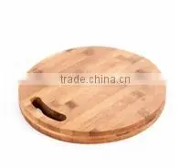 Natural and Carbonized Round Bamboo Cutting Board thumbnail-1