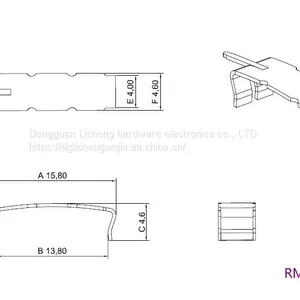 RM8 Clip, RM8 Clip With Pin, RM8 Magnetic Core Iron Clip, Sk7 Material, Surface Tinned. thumbnail-2