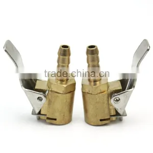 2 Pcs Useful Auto Car Tire Inflator Valve Air Chuck Connector 6mm Brass Clip On thumbnail-1