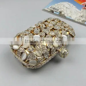 Brilliant Diamond Metal Frame Luxury Evening Party Clutch Bag With Chain For Women thumbnail-1