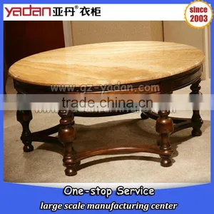 Luxury Modern Wood Marble Top Coffee Table thumbnail-4